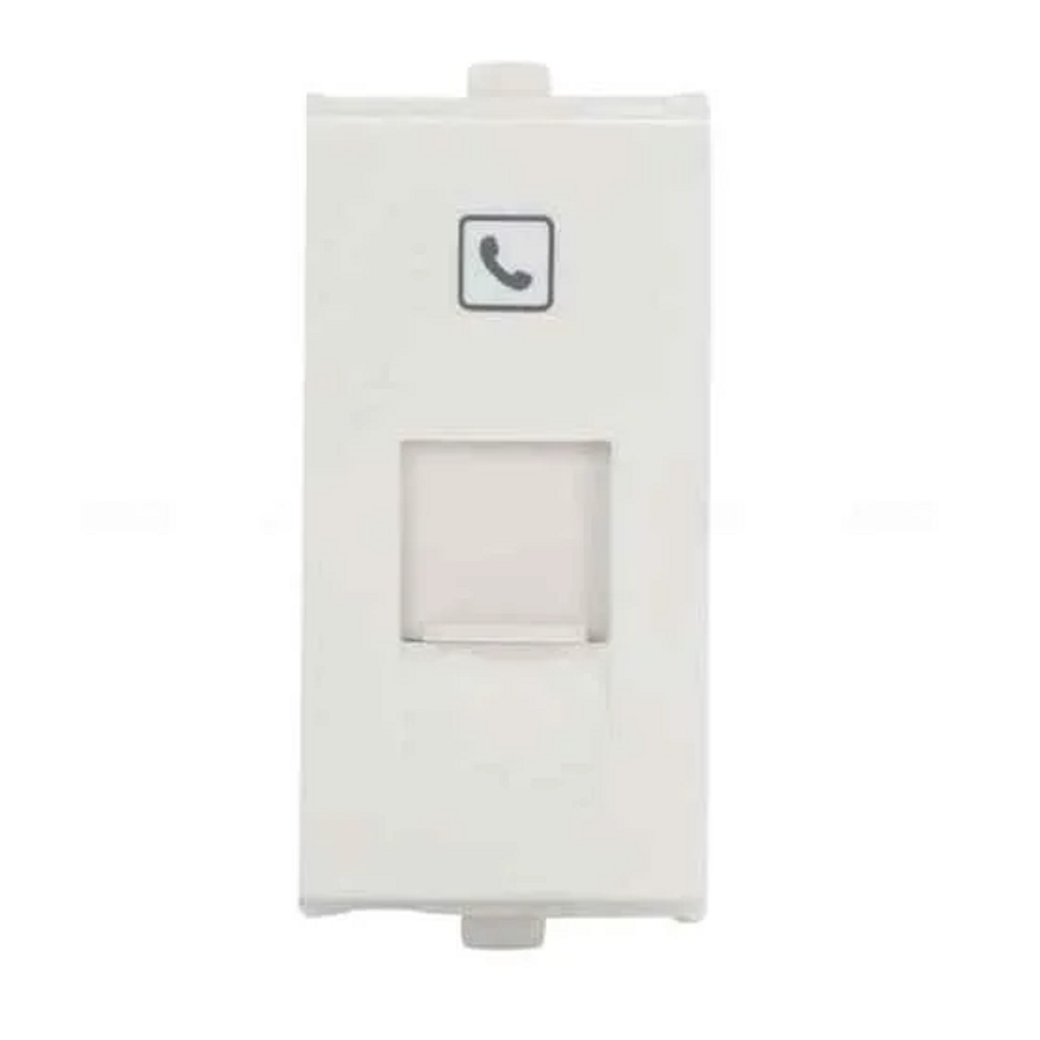 RJ11, Tel Jack with Shutter, 1Module , Vinay Adora - White